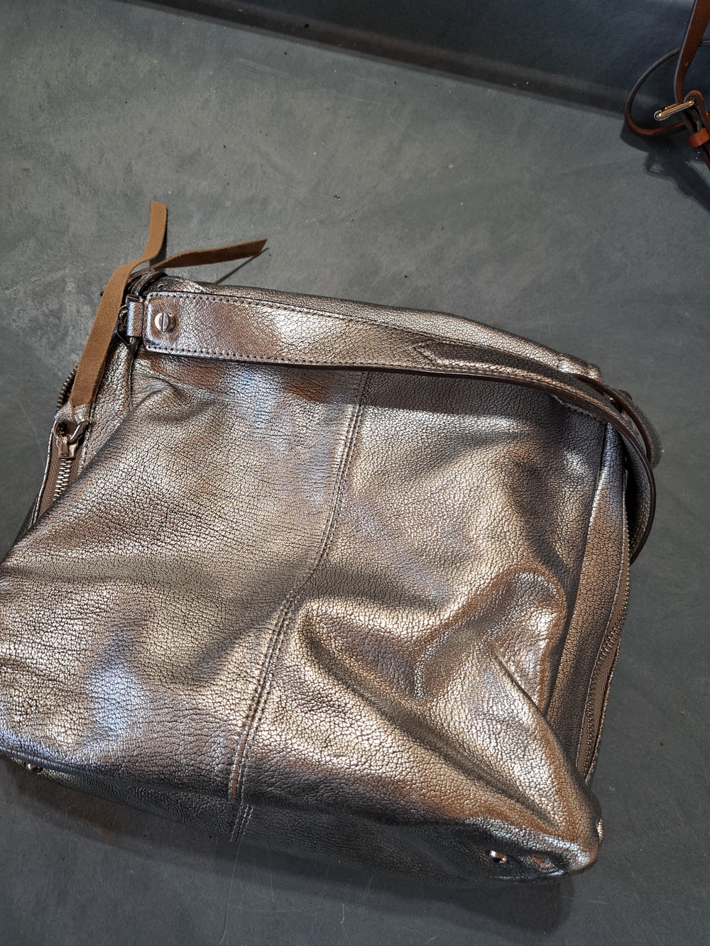 Aimee Kestenberg Metallic Pewter Crossbody Bag - Picture 2 of 3